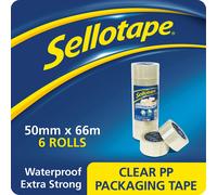 Sellotape Clear Parcel Packaging Tape 50mm x 66m (Pack of 6)