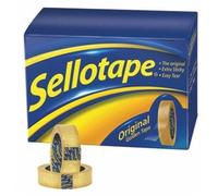 Sellotape Original Golden Non-Static Easy-Tear Large Tape Roll 18mm x 66m (Pack