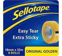 Sellotape Original Golden Tape Roll Non-static Easy-tear Small 18mmx33m Ref 1443