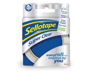 Sellotape Super Clear Tape 24mm x 50m (6 Pack) 1569087 Pack of 6 24 mm x 50 m