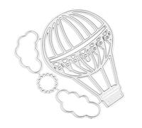 Selma. Fustelle in metallo a forma di mongolfiera, per scrapbooking
