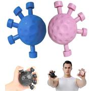 Seloniax Strength Ball, 2025 New Upgrade Forearm Strengthener, Adjustable Silicone Finger Grip Strength Trainer, Grip Strengthes Trainer, Guitar Finger Strengthening Exercisers (Pink & Blue)