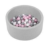 SELONIS Piscina Soffice per Bambini 70X30cm/150 Palline Rotonda, Grigio Ch:Bianco/Grigio/Rosa Ch