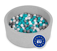 SELONIS Piscina Soffice per Bambini 90X30cm/SENZA Palline Rotonda, Grigio Ch