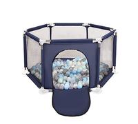 Selonis Recinto Esagonale Per Bambini Con 200 Palline Colorate Di Plastica 6 Cm, Blu:Perla/Grigio/Trasparent/Babyblue/Menta