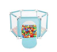 Selonis Recinto Esagonale Per Bambini Con 200 Palline Colorate Di Plastica 6 Cm, Menta:Giallo/Verde/Blu/Rosso/Arancione