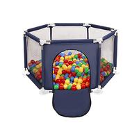 Selonis Recinto Esagonale Per Bambini Con 400 Palline Colorate Di Plastica 6 Cm, Blu:Giallo/Verde/Blu/Rosso/Arancione
