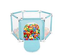 Selonis Recinto Esagonale Per Bambini Con 900 Palline Colorate Di Plastica 6 Cm, Menta:Giallo/Verde/Blu/Rosso/Arancione