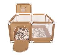 Selonis Recinto Per Bambini Con 100 Palline Colorate 6 Cm, Beige: Beige Pastello/Grigio/Bianco