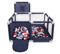 Selonis Recinto Per Bambini Con 100 Palline Colorate 6 Cm, Blu:Nero/Bianco/Rosso/Babyblue