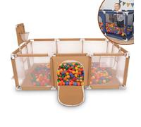Selonis Recinto Per Bambini Con 900 Palline 6 Cm, Playground Box, Beige: Giallo/Verde/Blu/Rosso/Arancione