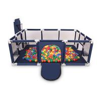 Selonis Recinto Per Bambini Con 900 Palline 6 Cm, Playground Box, Blu Scuro:Giallo/Verde/Blu/Rosso/Arancia