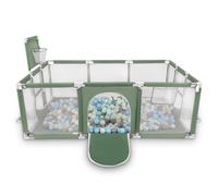 Selonis Recinto Per Bambini Con 900 Palline 6 Cm, Playground Box, Verde: Perla/Menta/Trasparente/Azzurro/Menta