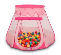 Selonis Tenda Per Bambini da Gioco a Forma di Castello Pieghevole Casetta dei Giochi Con Palline Colorate Facile Da Montare Perfetta Per Giocare In Interni Ed Esterni