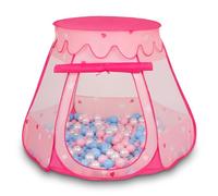Selonis Tenda Per Bambini da Gioco a Forma di Castello Pieghevole Casetta dei Giochi Con Palline Colorate Facile Da Montare Perfetta Per Giocare In Interni Ed Esterni