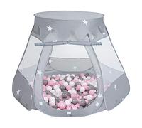 Selonis Tenda Per Bambini da Gioco a Forma di Castello Pieghevole Casetta dei Giochi Con Palline Colorate Facile Da Montare Perfetta Per Giocare In Interni Ed Esterni