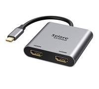 Selore&S-Global Adattatore da USB C a Dual HDMI 4K a 60Hz, tipo C Thunderbolt 3 a HDMI Converter per MacBook Pro, MacBook Air, Dell XPS 13/15