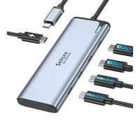 Selore&S-Global Hub USB C USB C 4K/60Hz DP Alt Mode, adattatore multiporta USB C Hub con 2 uscite video USB C, trasferimento dati 10Gbps, 100W PD, 5 in 1 USB C Splitter, Hub USB C Dual Monitor per