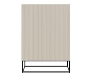 Selsey Armadietto da 90 cm, 2 ante, 3 scomparti, grigio beige, gambe nere