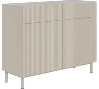 Selsey Armadio Camera da Letto 100 cm Grigio Beige - Elegante Cassettiera Camera da Letto con Frontale Fresato, Credenza Cucina Moderna, 2 Cassetti Silenziosi, Struttura Solida Prodotta in Europa