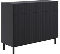 Selsey Armadio Camera da Letto 100 cm Nero - Elegante Cassettiera Camera da Letto con Frontale Fresato, Credenza Cucina Moderna, 2 Cassetti Silenziosi, Struttura Solida Prodotta in Europa