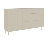 Selsey Armadio Camera da Letto 140 cm Grigio Beige - Elegante Cassettiera Camera da Letto con Frontale Fresato, Credenza Cucina Moderna, 3 Cassetti Silenziosi, Struttura Solida Prodotta in Europa