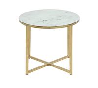 Selsey BAKAR - Tavolino/salotto - diametro 50 cm - con base cromata dorata - glamour