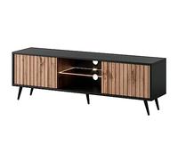 Selsey Bello Mobile TV Lowboard, melamina, Nero, 135 cm