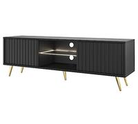 Selsey Bello Mobile TV Lowboard, melamina, Nero, 135 cm