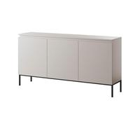 Selsey Bemmi - Comò con 3 ante e 6 scomparti, 150 cm, gambe nere, colore tortora