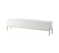Selsey BEMMI - Mobile TV - 175 cm - bianco con gambe dorate