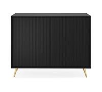 Selsey Cassettiera 104 cm 2 ante 4 scomparti nero gambe dorate Bello