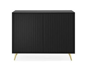 Selsey Cassettiera 104 cm 2 ante 4 scomparti nero gambe dorate Bello