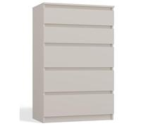 Selsey Cassettiera 109,5 x 70 x 40 cm - Cinque cassetti spaziosi - Frontale senza maniglie - Robusto truciolato laminato 16 mm - Design cashmere - Ideale per camera da letto
