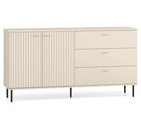 Selsey Cassettiera 2 ante 3 cassetti 160 cm Armadio Cassettiera con doghe gambe in metallo Soft Close Cashmere Caletto