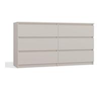 Selsey Cassettiera 75 x 138 x 40 cm - Sei cassetti spaziosi - Frontale senza maniglie - Robusto truciolato laminato 16 mm - Design cashmere - Ideale per camera da letto