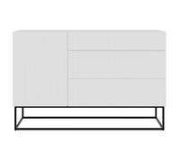 Selsey Cassettiera Armadio 140 cm con 3 cassetti e 1 anta bianca gambe nere Veldio