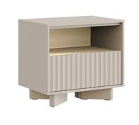 Selsey Comodino camera da letto 50 cm Cachemire Rovere Vicenza - comodino moderno con cassetto e nicchia aperta, tavolino da letto elegante con fronti fresati, comodino camera da letto moderno