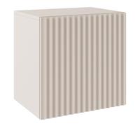 Selsey Comodino Camera da Letto Beige Cashmere, Frontali Scanalati, 50 cm Larghezza - Sistema Push-to-Open, 2 Ripiani Interni Elegante e Funzionale, Design Naturale e Durevole ABS