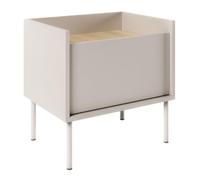 Selsey Comodino Camera da Letto Design Moderno Grigio Cashmere/Rovere Lindberg 50cm Compatto con Anta Pannello Truciolare Laminato Gambe Metallo Made in Polonia Raffinatezza e Funzionalità