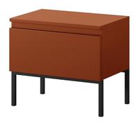 Selsey Comodino Per Camera Da Letto Con Cassetto 43 x 49 cm Comodino Da Notte Con Gambe Nere Per Soggiorno Camera Ufficio Mattone Bemmi