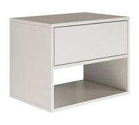 Selsey Comodino sospeso bianco 50 x 36 x 40 H cm comodino con cassetto minimalista - Push-to-Open - Scandinavo salvaspazio montaggio a parete