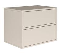 Selsey Comodino Sospeso Camera da Letto Framme 50 cm Finitura Kaschmir 2 Cassetti Spaziosi Push to Open Senza Maniglie Design Minimalista Pannello Laminato 16mm