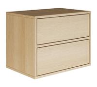 Selsey Comodino Sospeso Camera da Letto Framme 50 cm Finitura Lindberg-Eiche 2 Cassetti Spaziosi Push to Open Senza Maniglie Design Minimalista Pannello Laminato 16mm