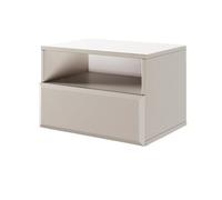 Selsey Comodino sospeso cioccolato, mobili per camera da letto, cassetto silenzioso con push, to,Open, truciolato laminato di alta qualità e MDF, davanti, moderno montaggio a parete, 54 x 36 x 39 cm