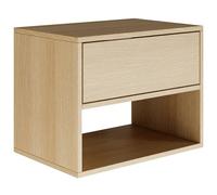 Selsey Comodino Sospeso Framme 50 cm Minimalista per Camera da Letto in Lindberg-Eiche Mensola con Cassetto Spazioso Sistema Push to Open Venature Naturali Uniche