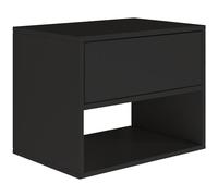 Selsey Comodino Sospeso Framme 50 cm Minimalista per Camera da Letto in Schwarz Mensola con Cassetto Spazioso Sistema Push to Open Venature Naturali Uniche