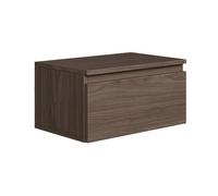 Selsey Comodino Sospeso Larghezza 49 cm Effetto Noce Camera da Letto Design Moderno e Minimalista Mensola con Cassetto Pulizia Facile Compatibile con Robot Portata 8kg Resistente