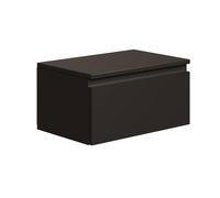 Selsey Comodino Sospeso Larghezza 49 cm Nero Camera da Letto Design Moderno e Minimalista Mensola con Cassetto Pulizia Facile Compatibile con Robot Portata 8kg Resistente