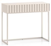Selsey Derriva - Tavolo da toeletta, 91 cm, con spinta verso l'apertura, con fronti scanalati, colore: beige chiaro